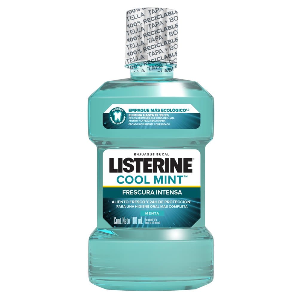 Enjuague bucal Listerine Cool Mint — Listerine, Frasco x 500 mL